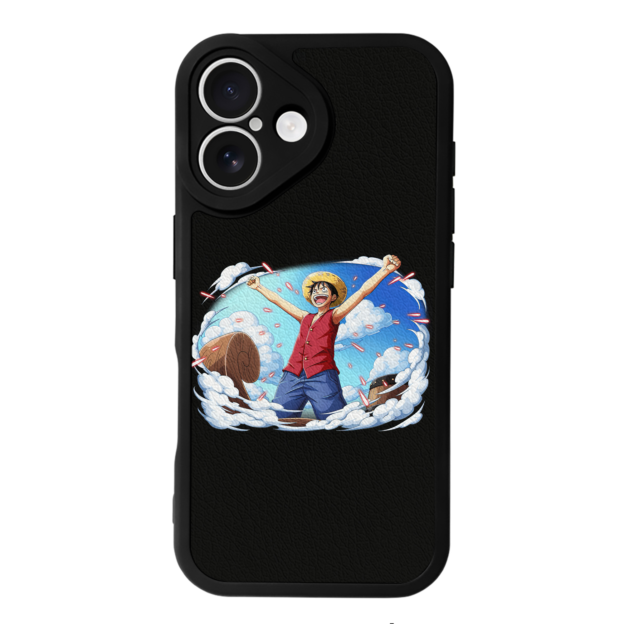 （画像用） ワンピース モンキー・D・ルフィ ONE PIECE Monkey D. Luffy 【iPhone 16シリーズ対応】シリコンスマホケース（レザー調） 材質：シリコン